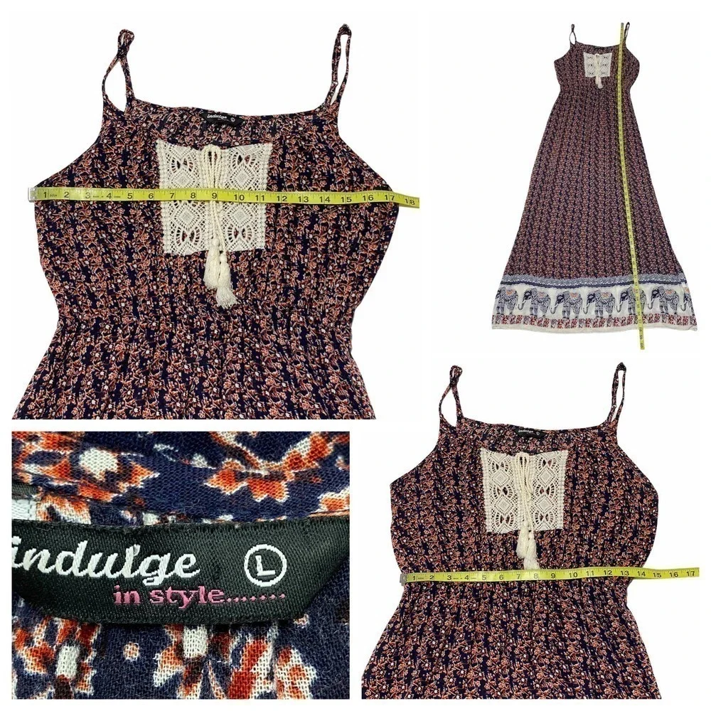 INDULGE In Style Boho Printed Crochet Maxi Dress